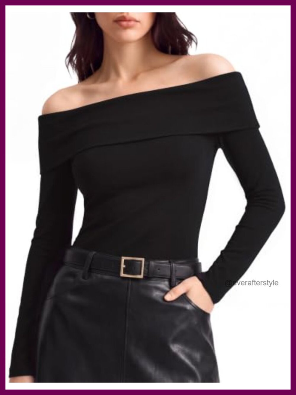 Women Multiwear Off Shoulder Long Sleeve Top Slim Fit Going Out Shirt
